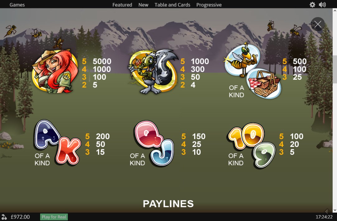 Playtech Bonus Bears gameplay slot review scatter symbol payout wild