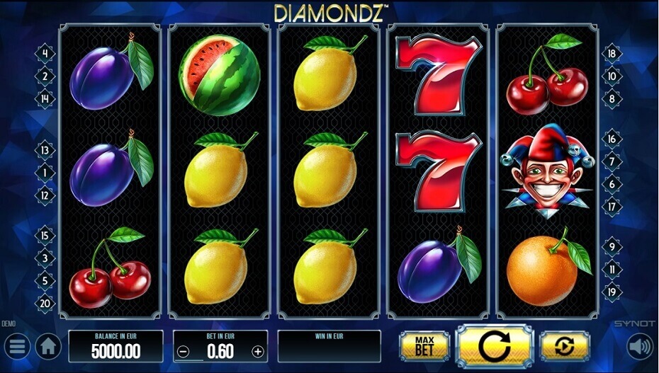 Diamondz Online Slots Game Reels