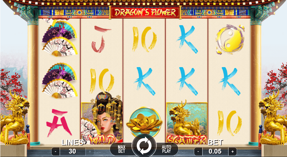 Dragons Flower online slot game reels