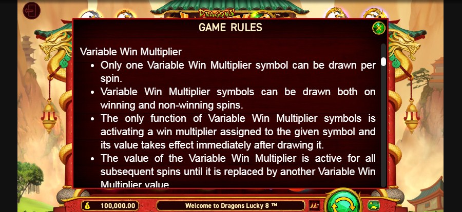 Dragons Lucky 8 Bonus