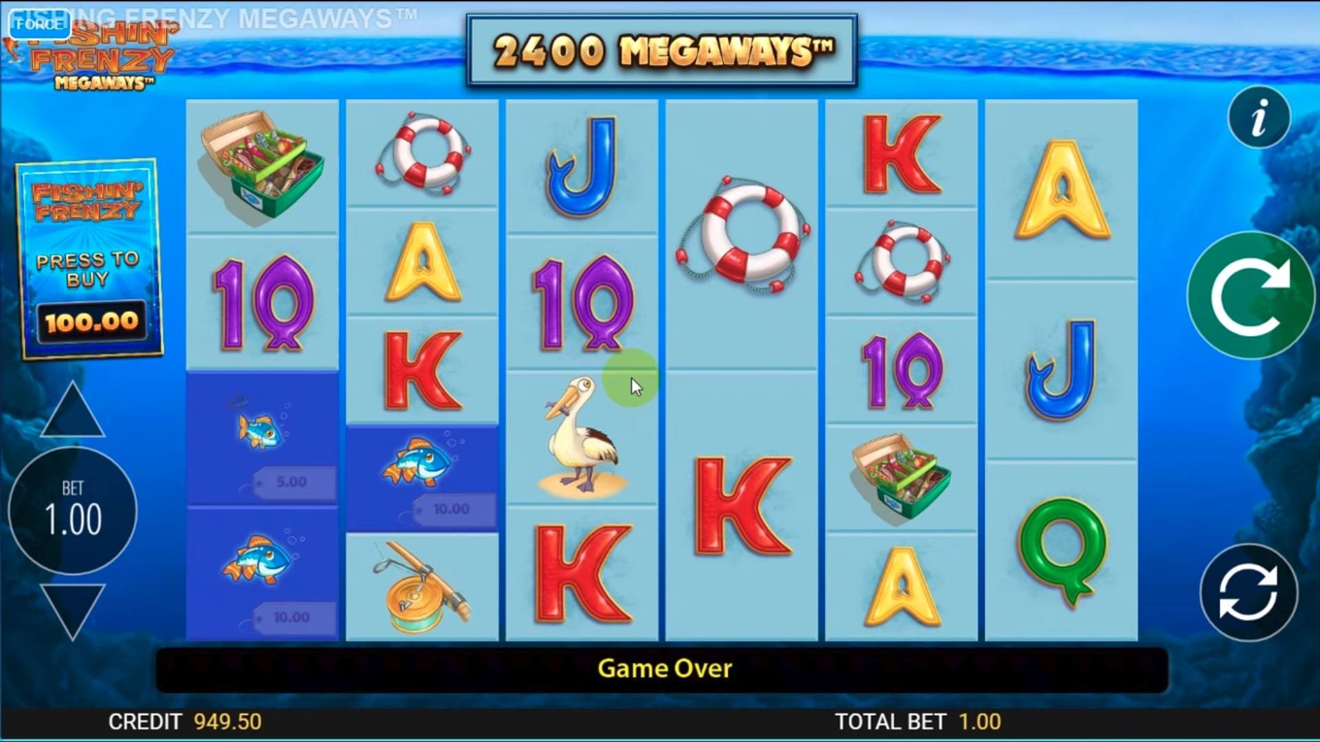 Blueprint Gaming Fishin Frenzy Megaways Slot Main Screen