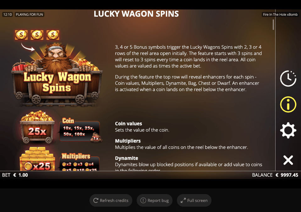 Fire in The Hole xBomb online slot game bonus feature