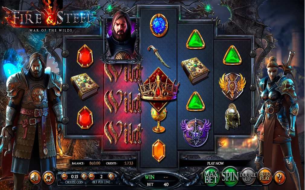 BetSoft Fire and Steel gameplay reels