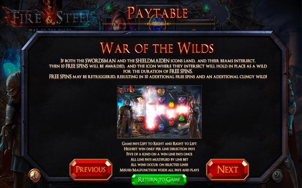 Fire and Steel BetSoft wilds