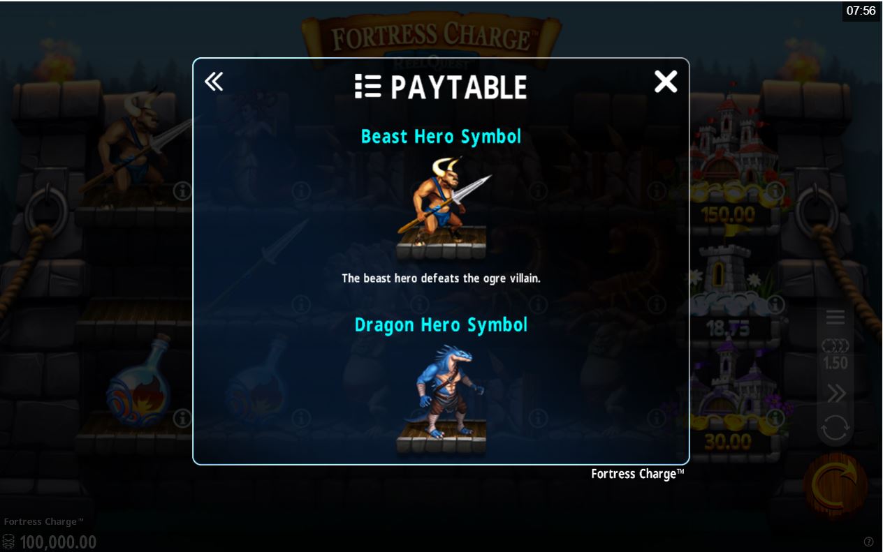 Fortress Charge Online Slot Features