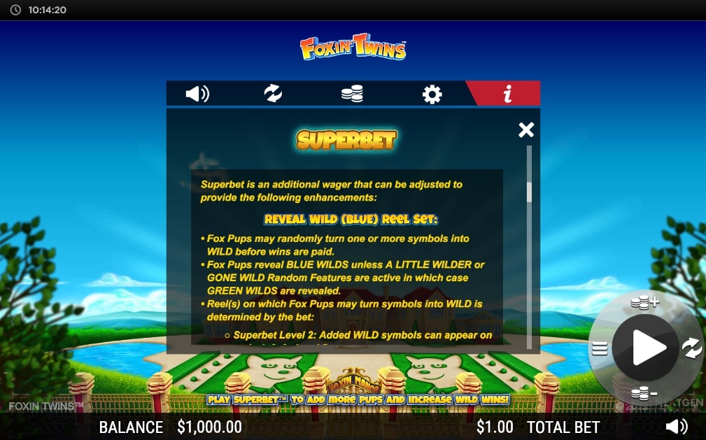 NextGen Gaming Foxin Twins Game Slot Superbet Feature