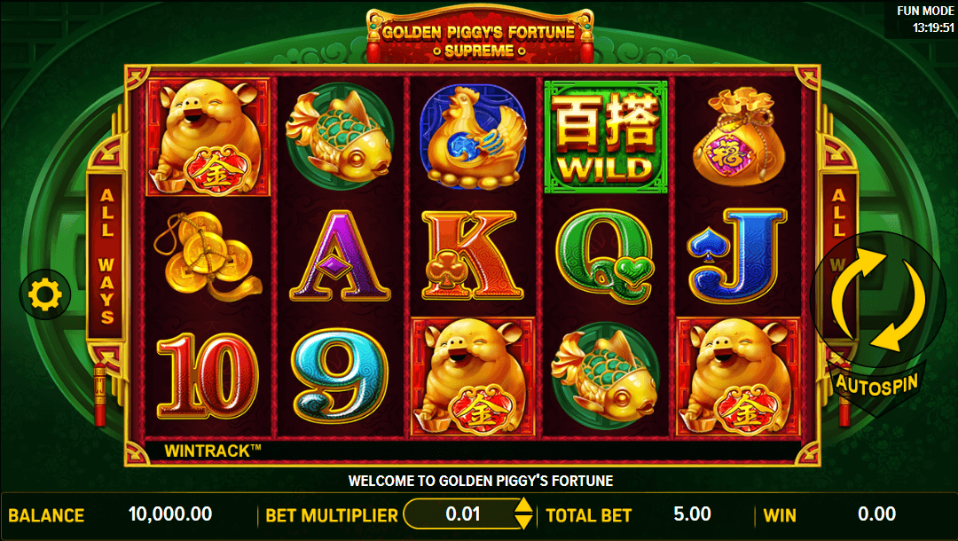 Golden Piggys Fortune Supreme Slots Game Reels