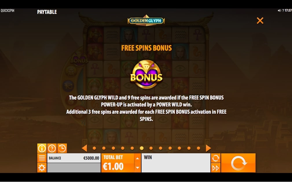 Quickspin Golden Glyph Slot Free Spins