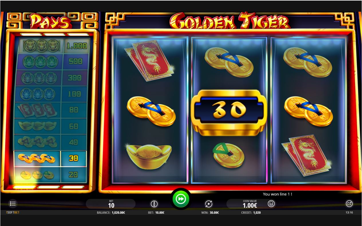 Golden Tiger Slot Review, Bonuses & Free Play (95.95% RTP)