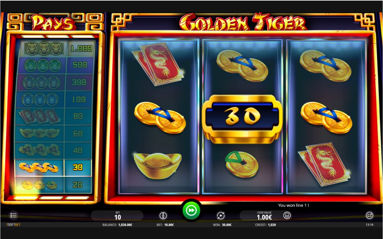 Golden Tiger Slot Review, Bonuses & Free Play (95.95% RTP)