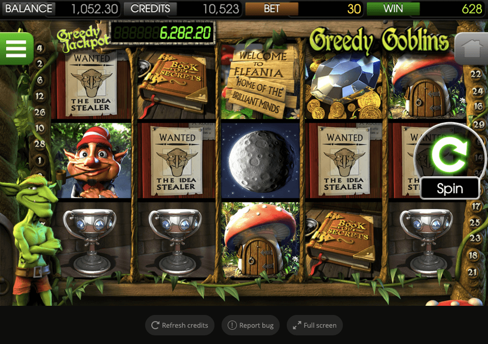 Greedy Goblins online slot game reels