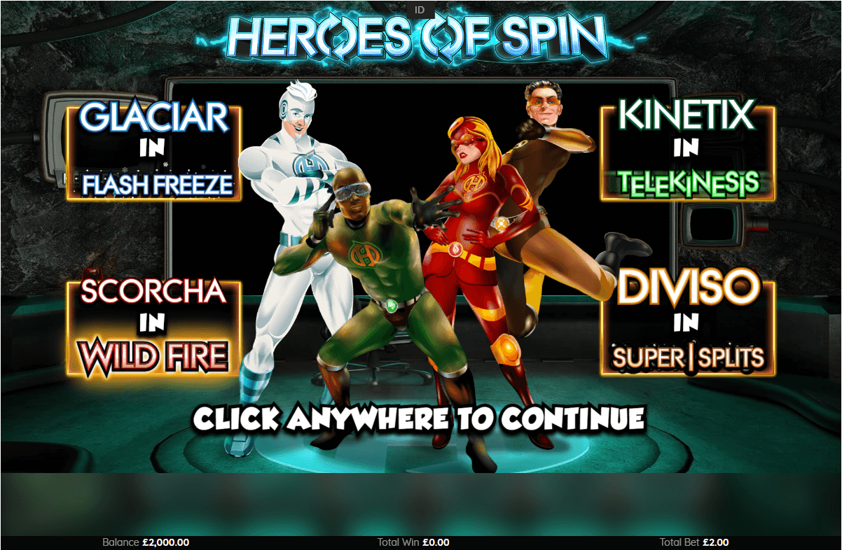 Heroes of Spin Online Slots Game Landing Page