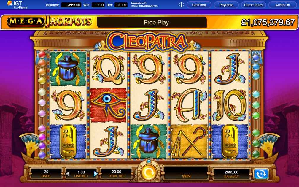 IGT International Gaming Technology Mega Jackpots Cleopatra online casino slot review