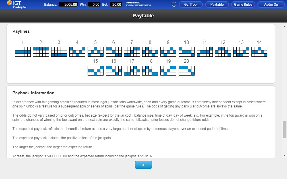 IGT International Gaming Technology Mega Jackpots Cleopatra online casino slot review paytable symbol scatter wild paylines