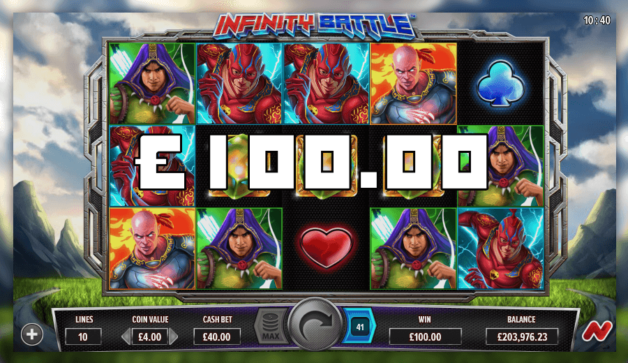 Infinity Battle Online Slots Game Win