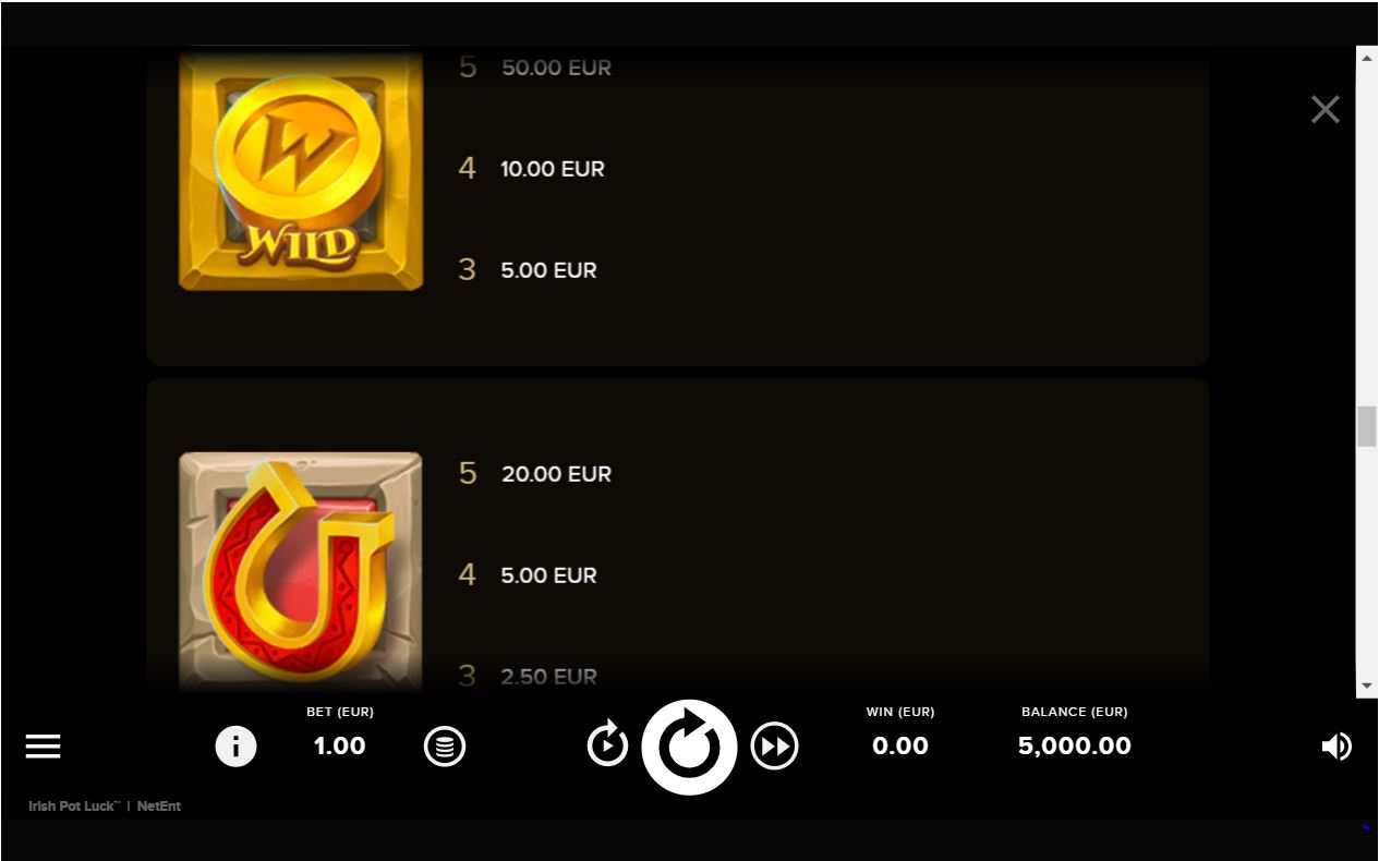 NETENT_IRISH_POT_LUCK_SLOT_PAYTABLE