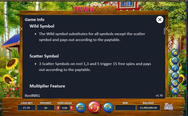 Ivan not the fool online slot game wild and scatter paytable