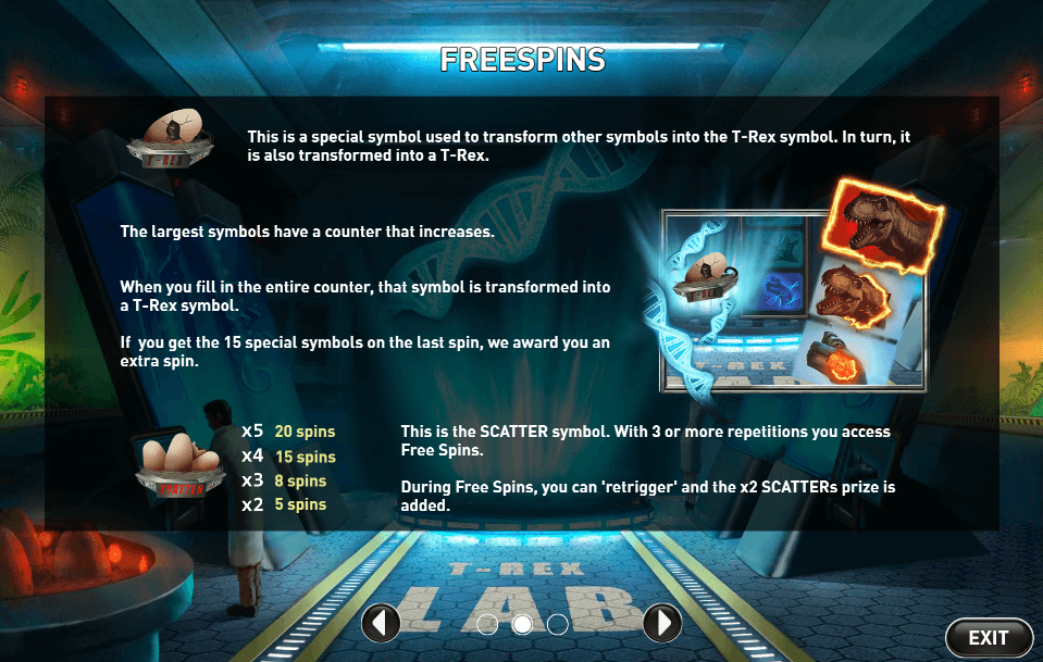Jurassic Slot online slot game bonus feature