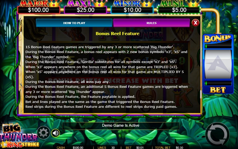 King Strike special feature instructions