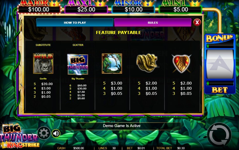 King Strike feature payout