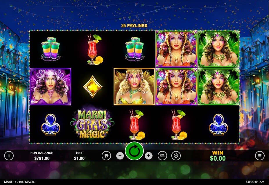Mardi Gras Magic Online Slots Game Reels