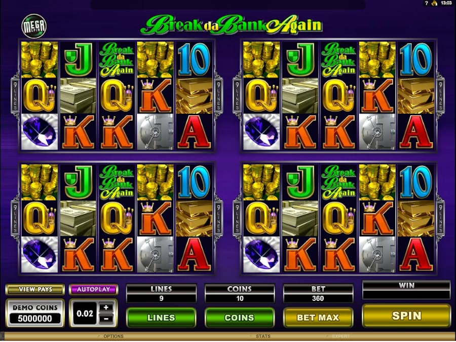 MicroGaming Mega Spin Break Da Bank Again Slot Overview review casino