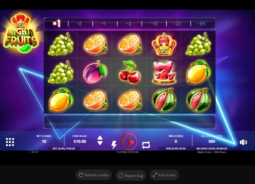 Mighty Fruits Online Slots Game Reels