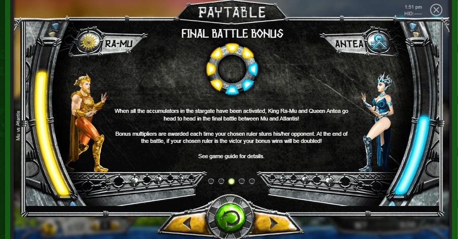 Mu vs Atlantis online slot game bonus feature