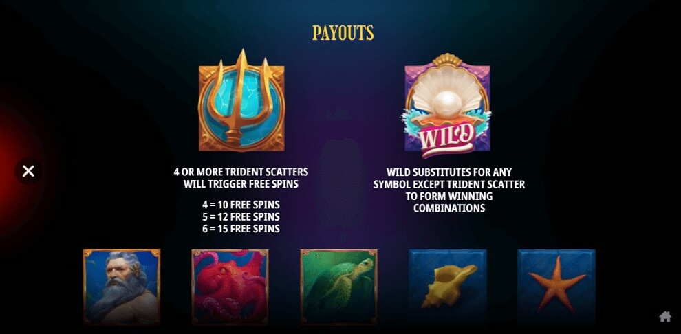 Neptunes Fortune Megaways Online Slots Game Paytable
