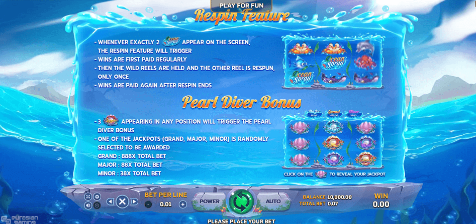 Fitur Permainan Slot Online Ocean Spray