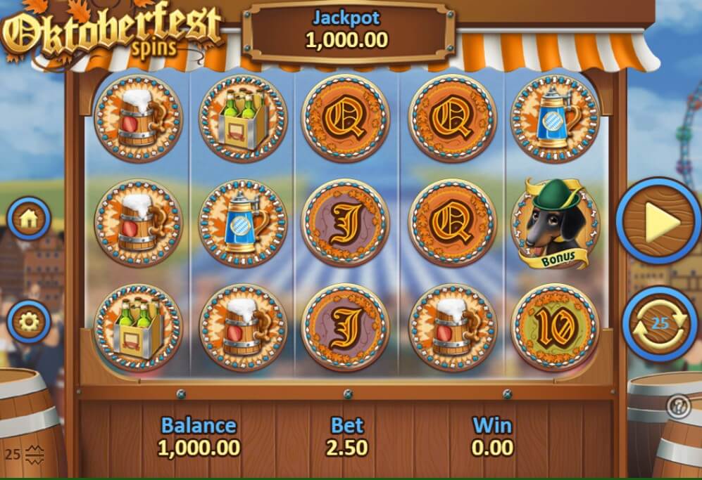 Oktoberfest Spins online slot game reels