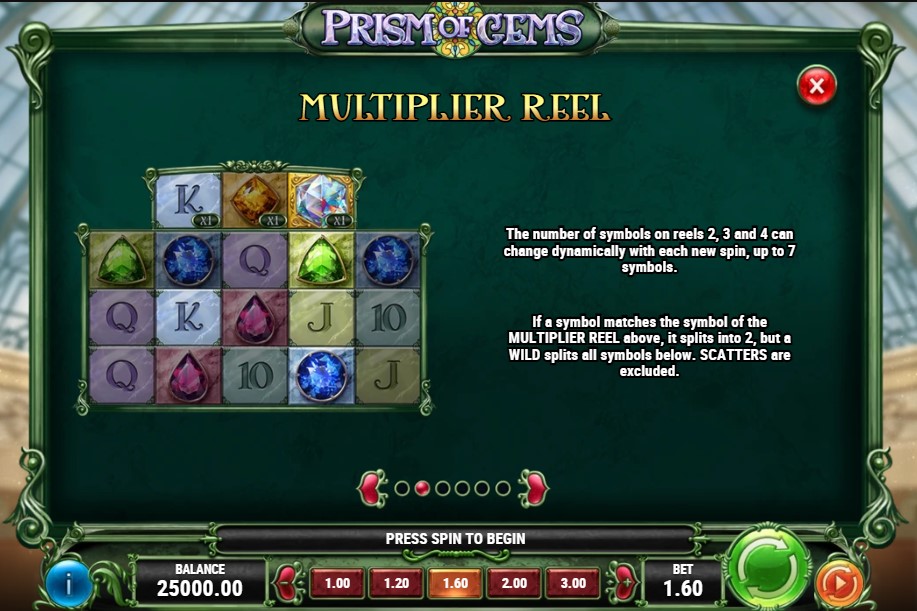 Prism of Gems Bonus Multiplier Reel