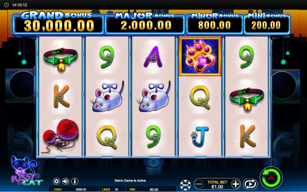 Ainsworth Pussy Cat Slot Main Screen