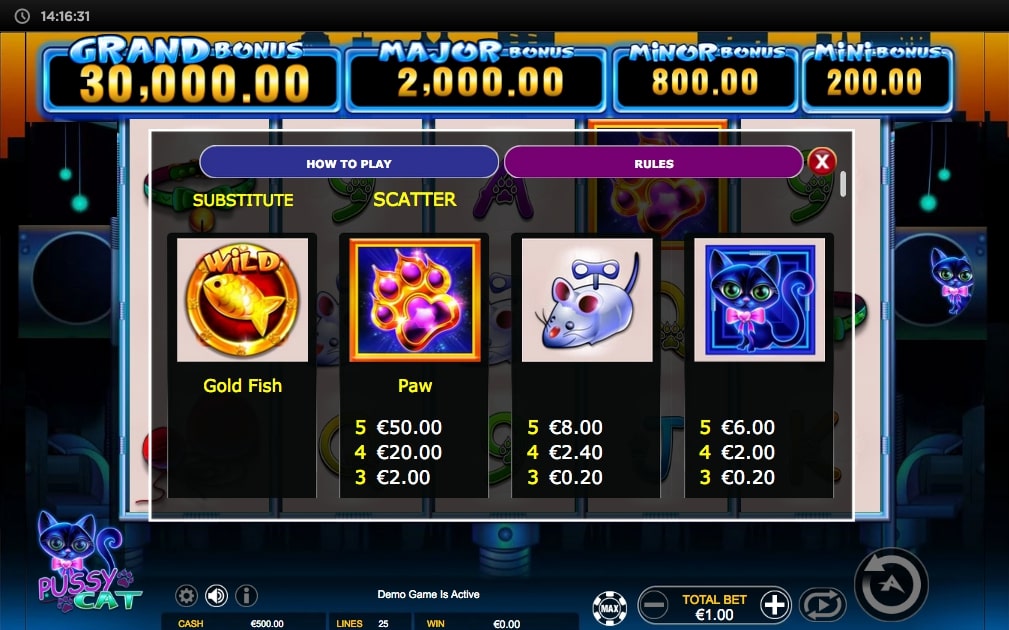 Ainsworth Pussy Cat Slot Rules