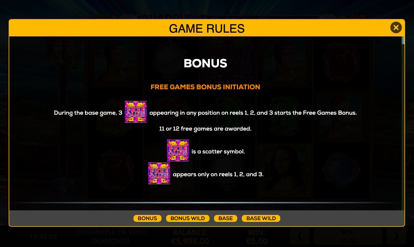 Quadruple Da Vinci Diamonds slot