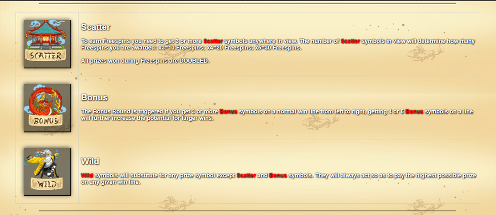 Red Dragon online slot game bonus features