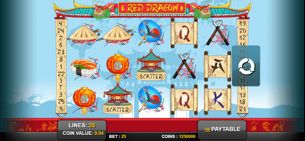 Red Dragon online slot game reels