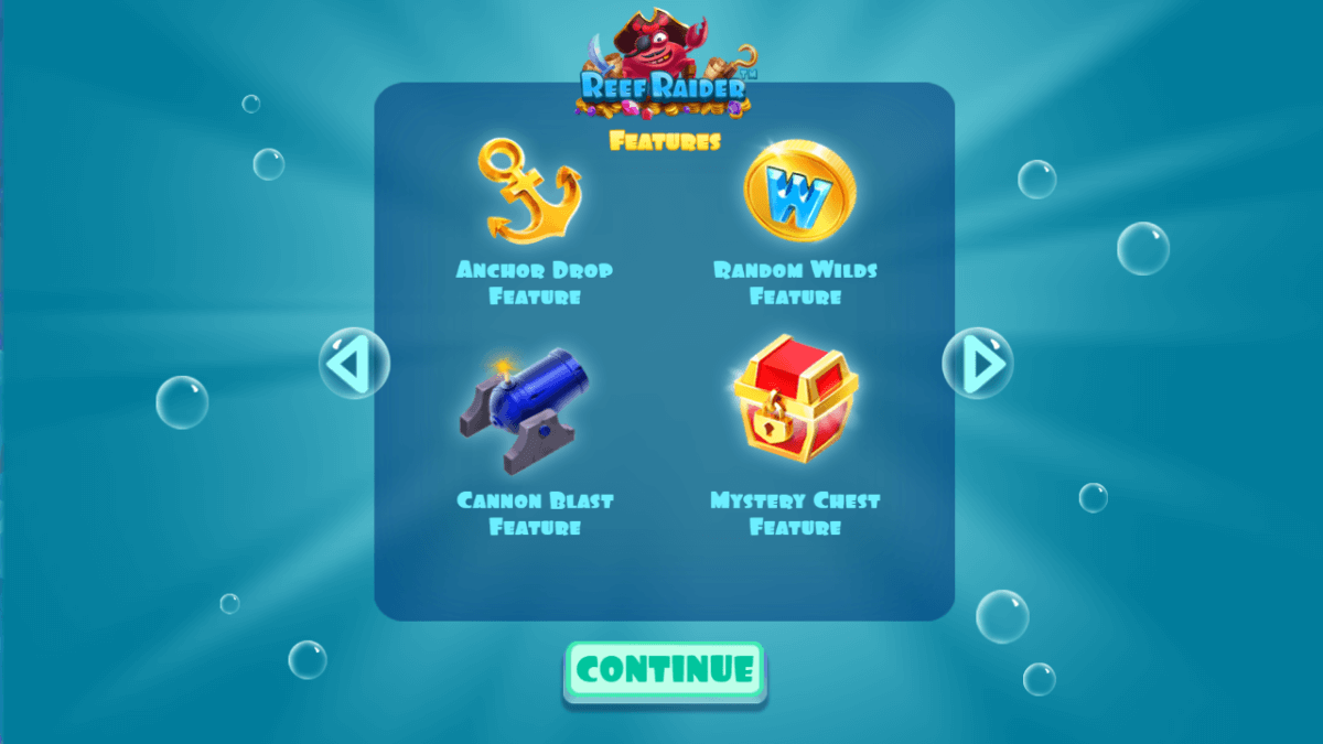 Reef Raider Online Slots Game Features