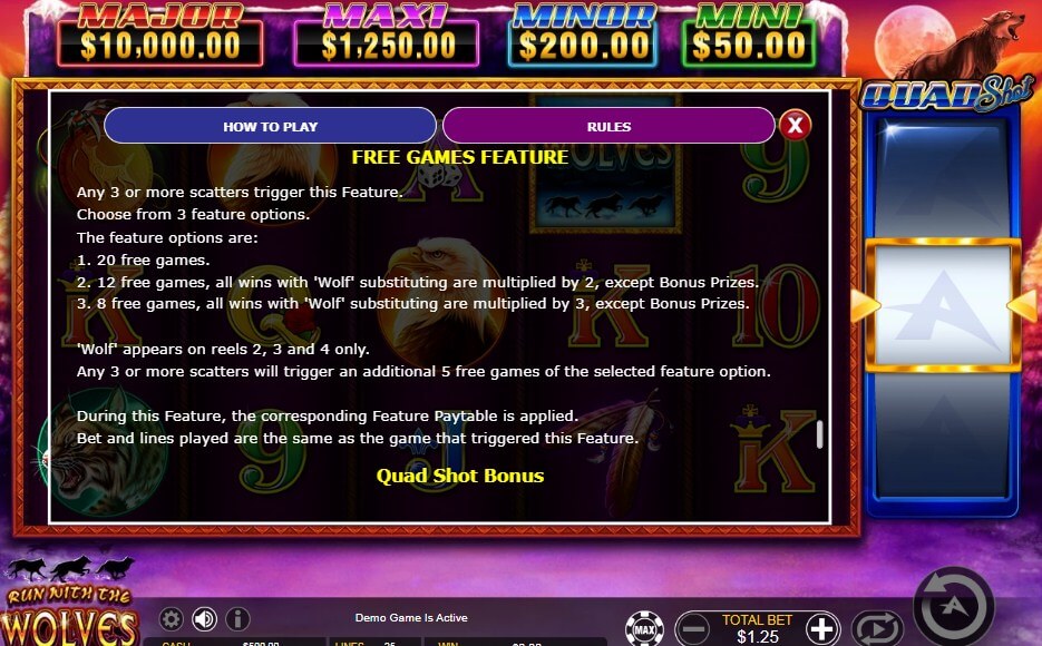 Run With The Wolves Online Slots Game Features