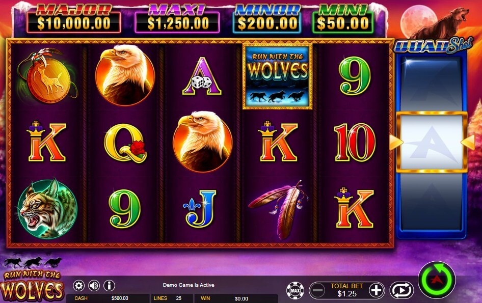 Run With The Wolves Online Slots Game Reels