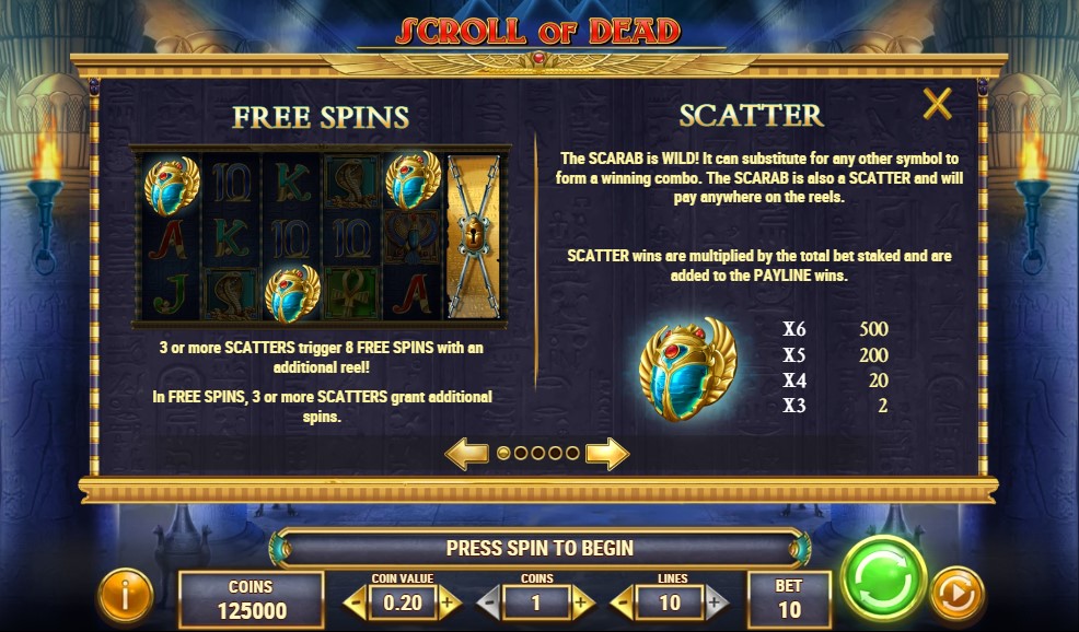 Scroll of Dead Slot Bonus
