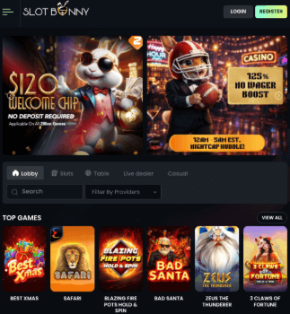Image de la page d'accueil du casino Slot Bunny