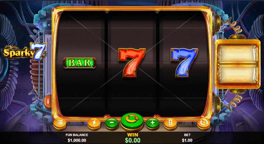 Sparky 7 online slot game reels