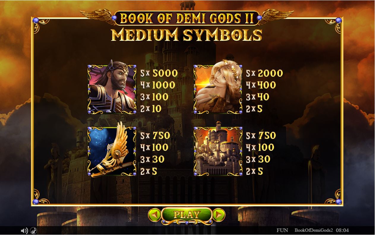 Book of Demi Gods II Online Slot Features
