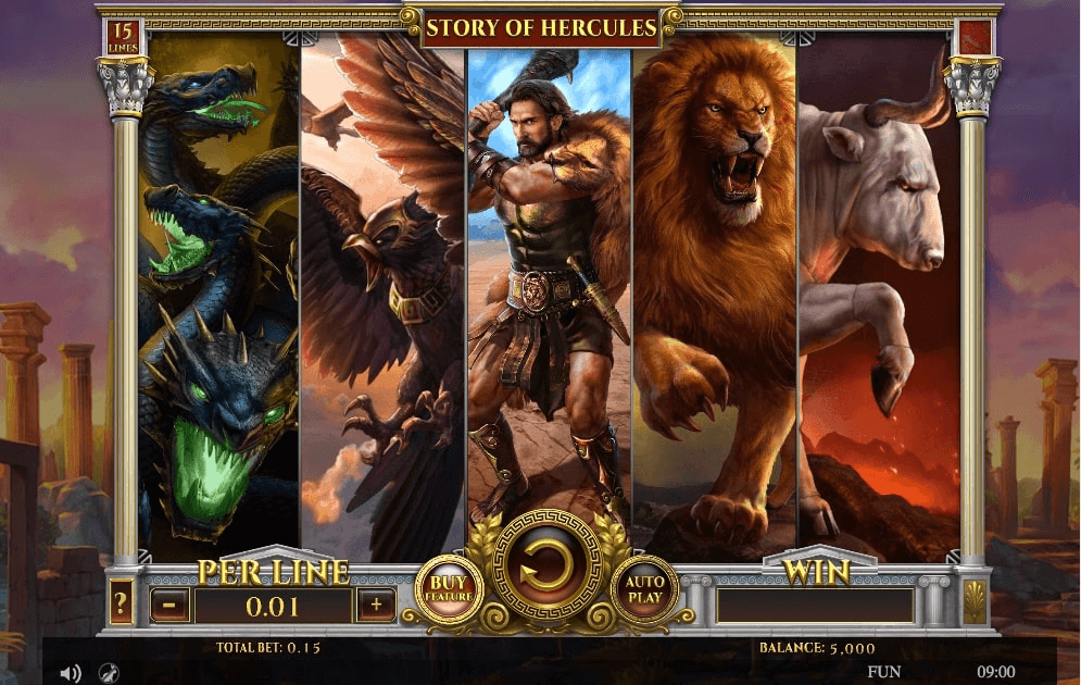 Story of Hercules 15 Lines Slot Machine Reels