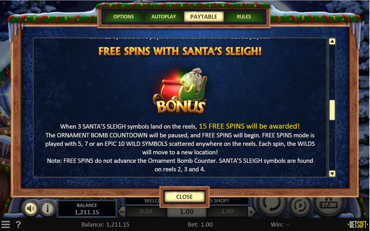 Take Santas Shop BetSoft bonus round