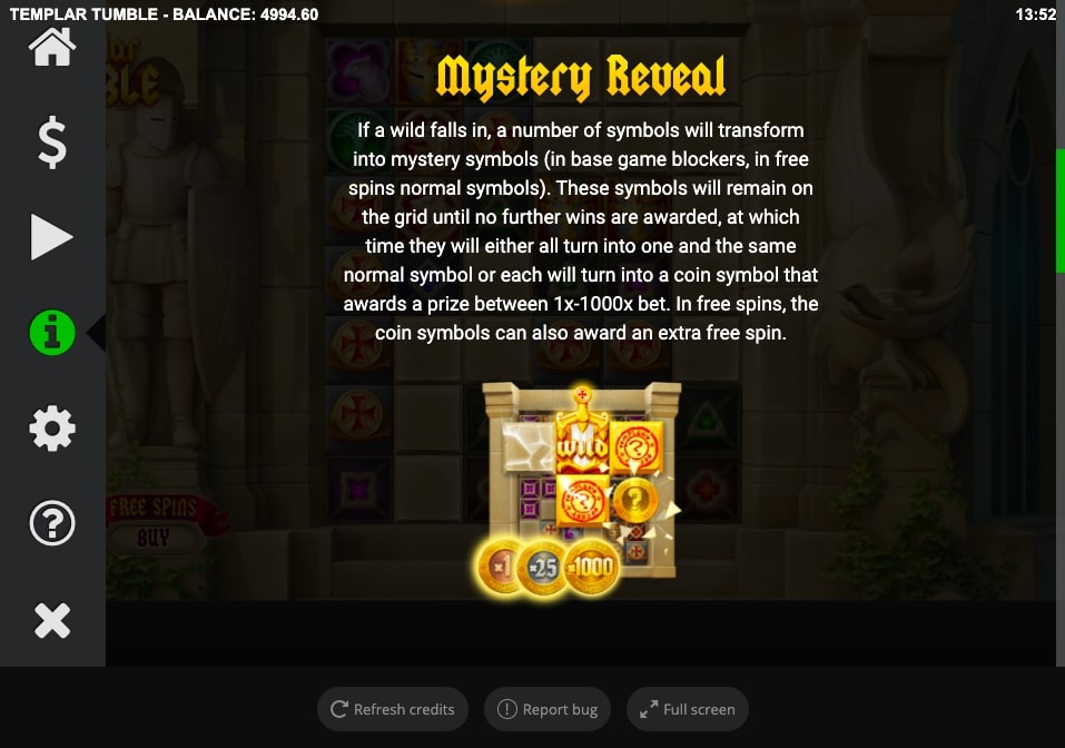 Templar Tumble slot bonus