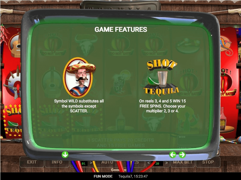 Tequila 7 Online Slot Special Features