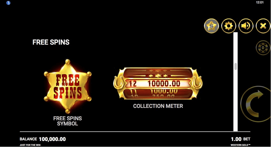 Western Gold slot game Free spins