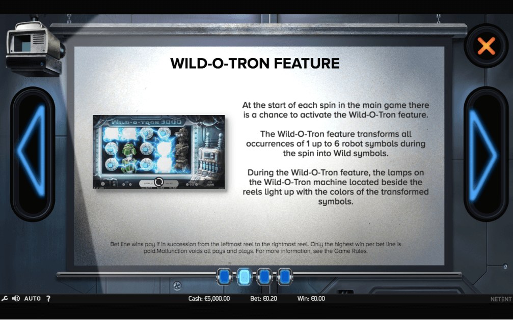 Wild-o-Tron 3000 online slot game bonus feature